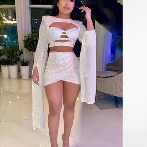 Fashion Nova - White Skirt Set
